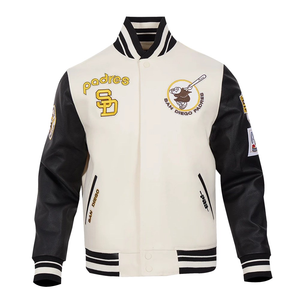 San Diego Padres Retro Classic White & Black Varsity Jacket