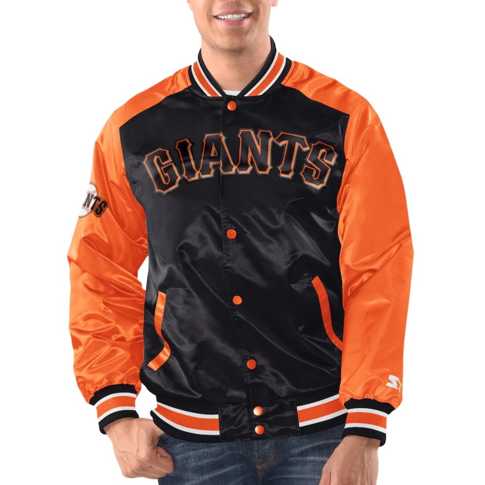 Brighton Varsity スタジャン 40 Pro Standard NFL New York Giants Mash Up Logo Satin Men's Jacket
