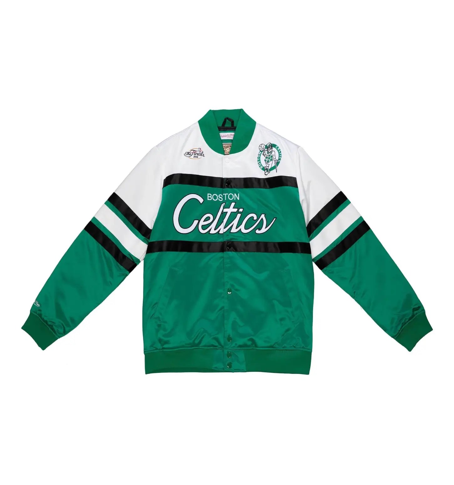Boston Celtics Special Script Satin Varsity Jacket - Green