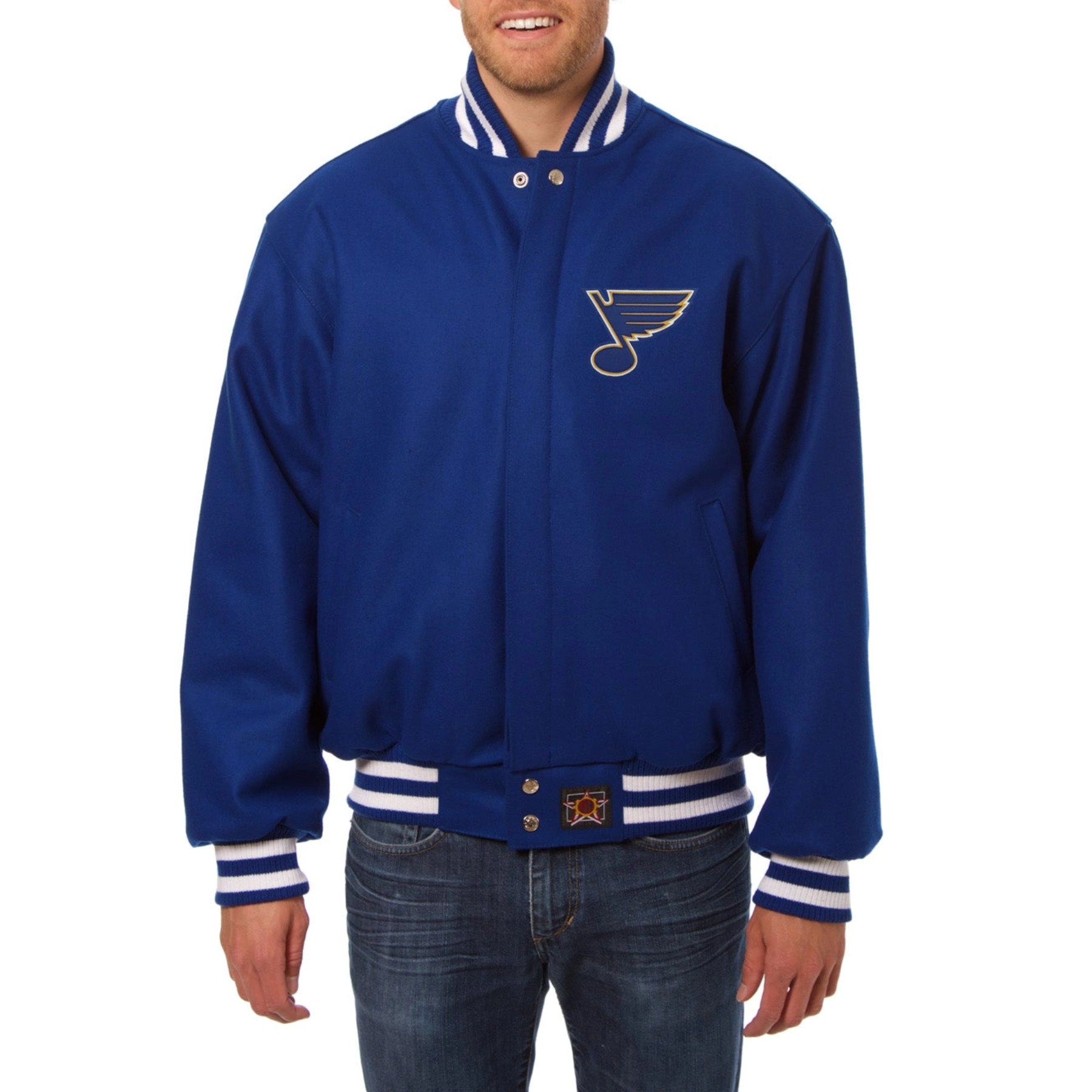St. Louis Blues One Color Blue Wool Varsity Jacket