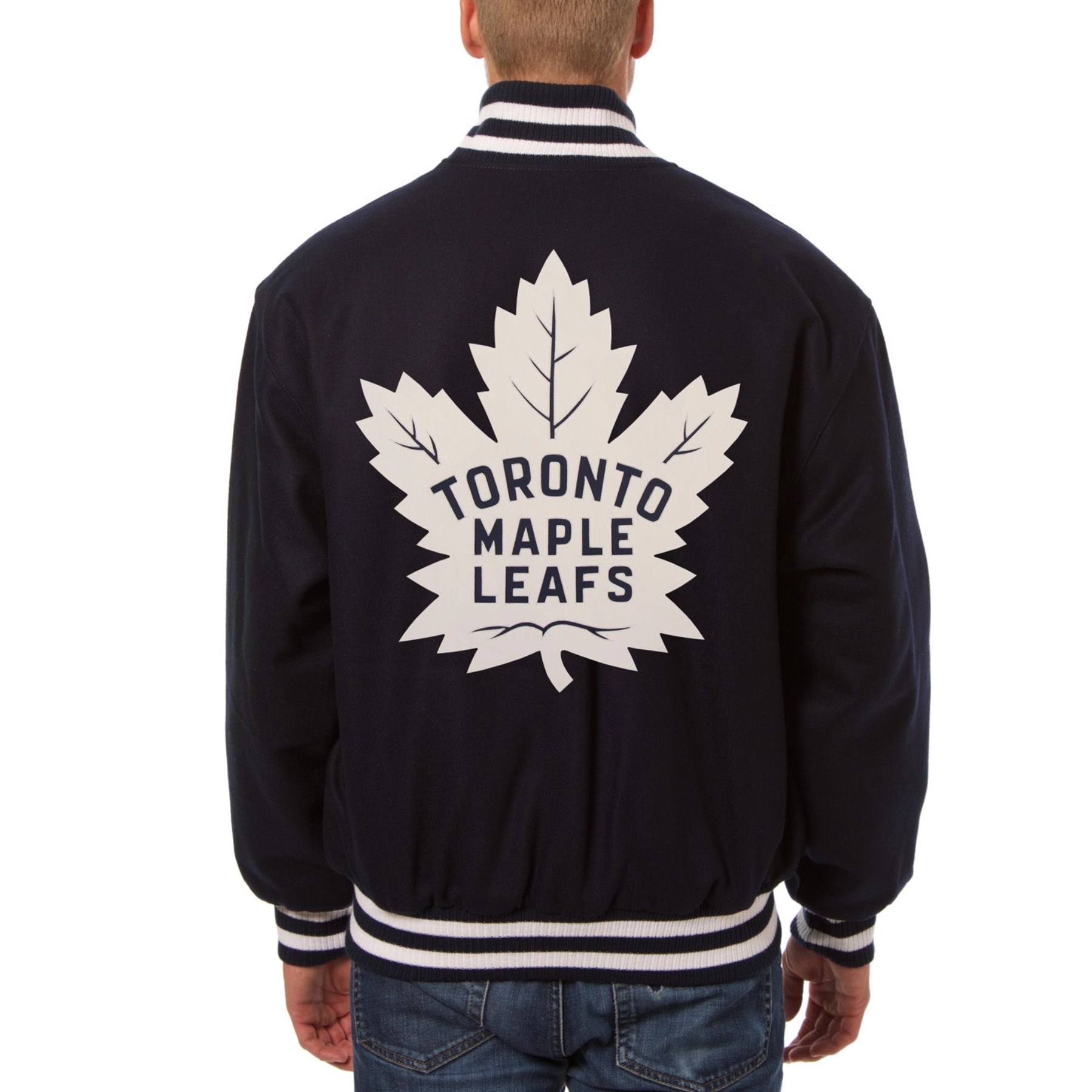 Alternative view of Toronto Maple Leafs One Color Black Wool Varsity Jacket