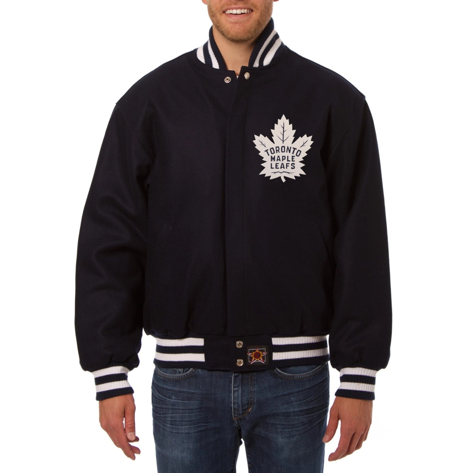 Toronto Maple Leafs One Color Black Wool Varsity Jacket