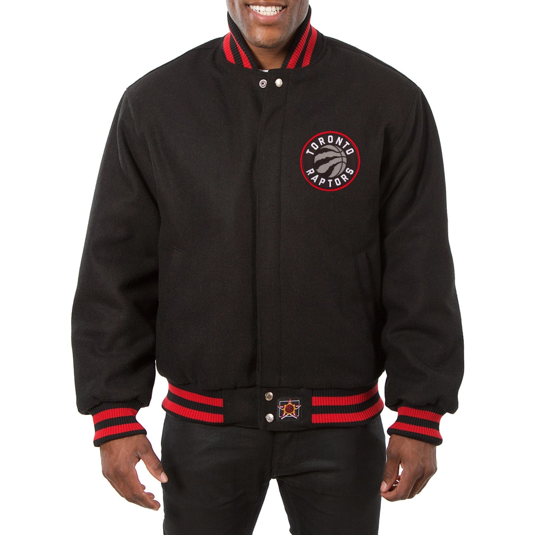 Toronto Raptors One Color Handmade Black Wool Varsity Jacket