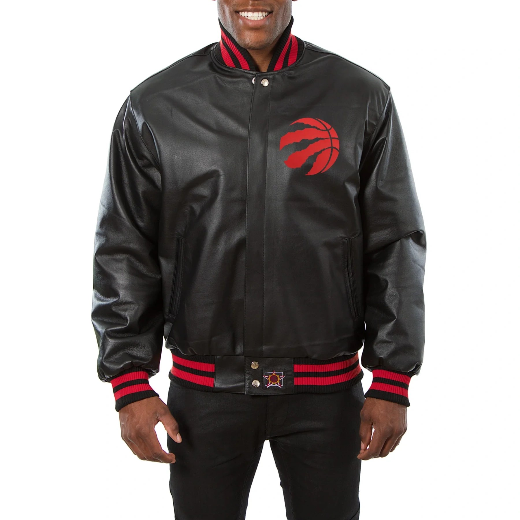 Toronto Raptors Real Black Full Leather Varsity Jacket