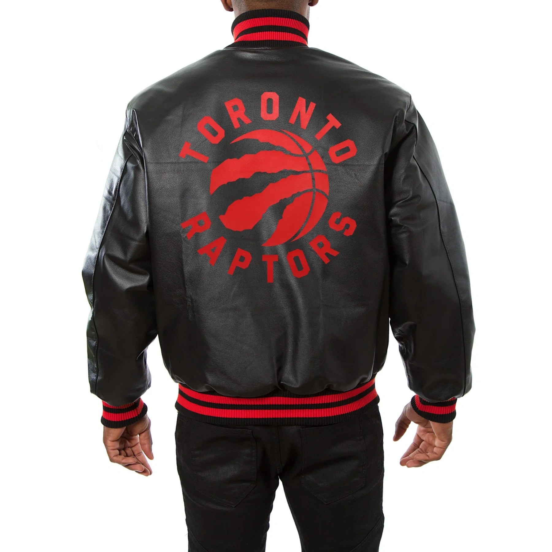 Alternative view of Toronto Raptors Real Black Full Leather Varsity Jacket
