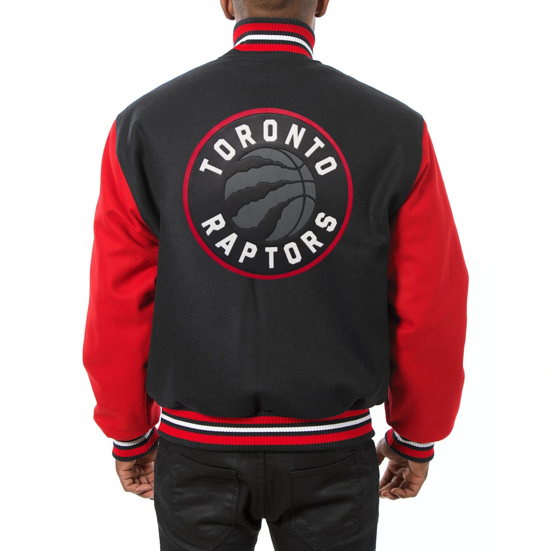 Alternative view of Toronto Raptors Two Tone Wool Varsity Black/Red Jacket