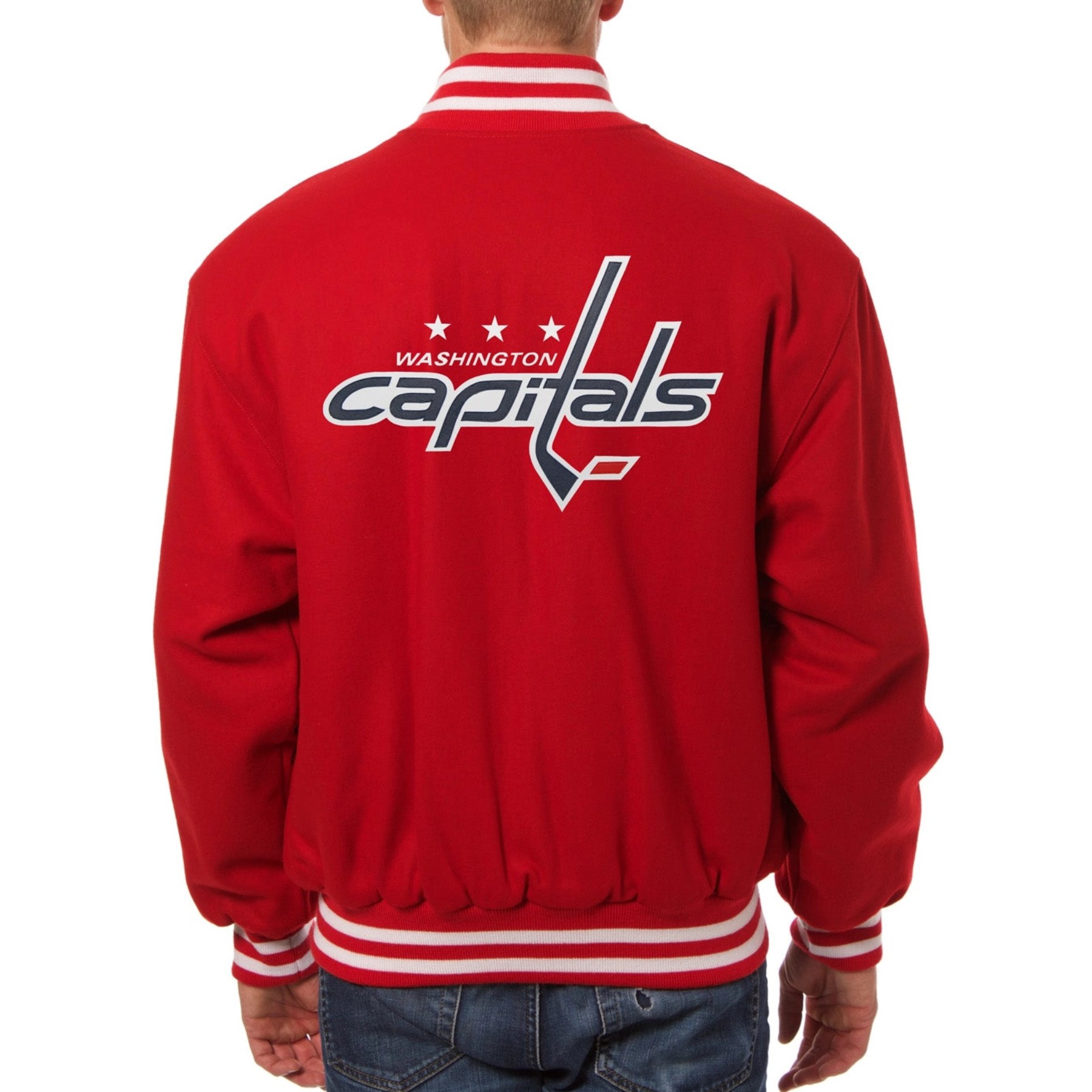 Alternative view of Washington Capitals One Color Red Wool Varsity Jacket
