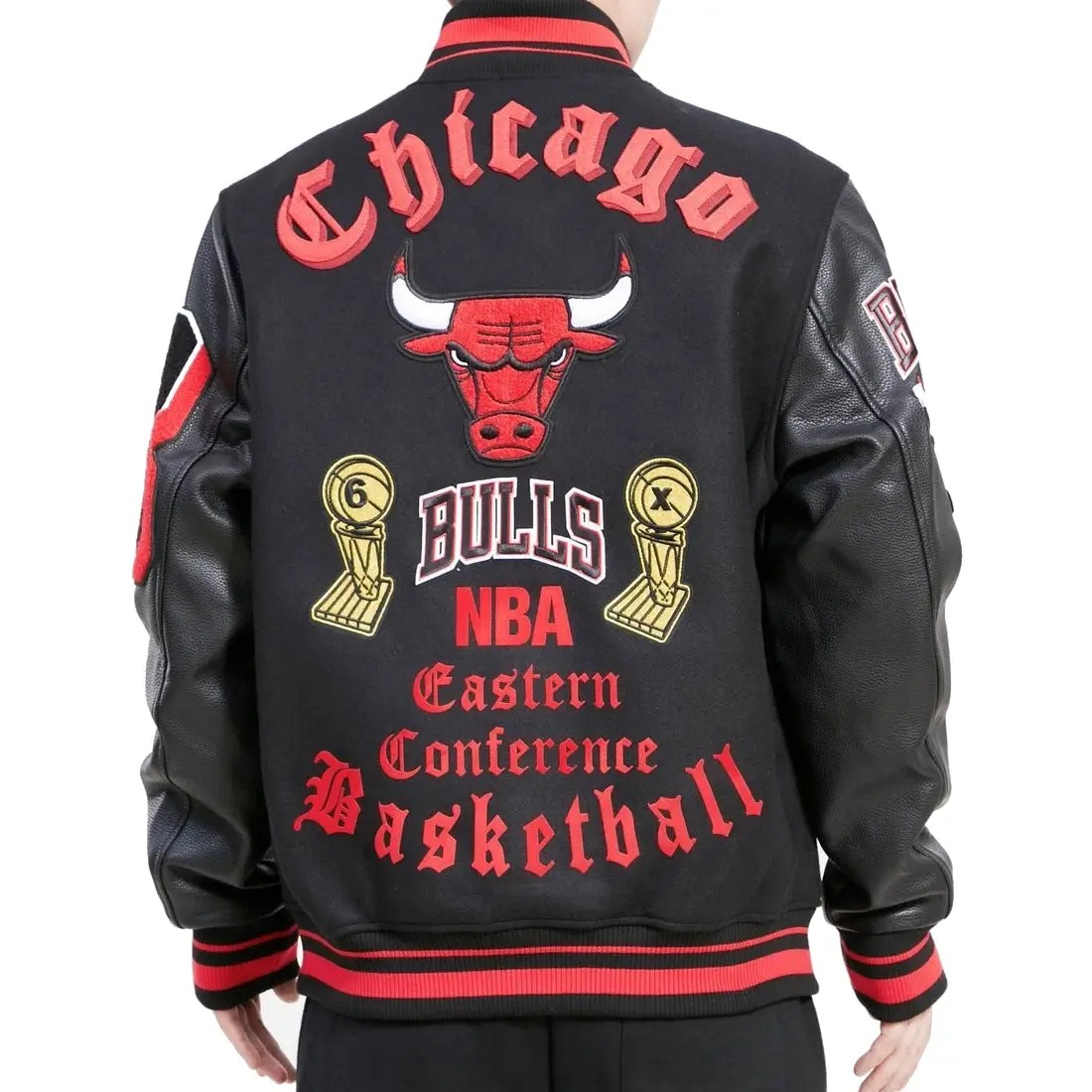 Chicago Bulls Old English Logo Wool & Leather Varsity Jacket