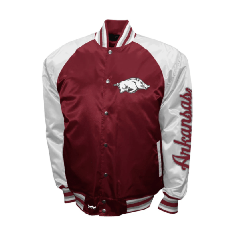 Arkansas Razorbacks  The Game Satin Varsity Jacket