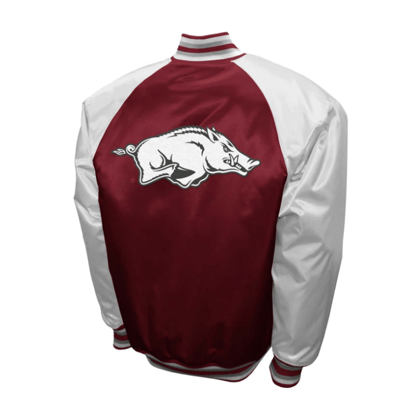 Alternative view of Arkansas Razorbacks  The Game Satin Varsity Jacket