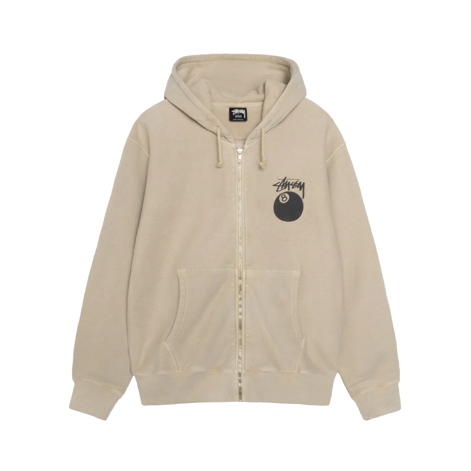 Stussy 8 Ball Pigment Dyed Brown Hoodie - 8 Ball Jacket