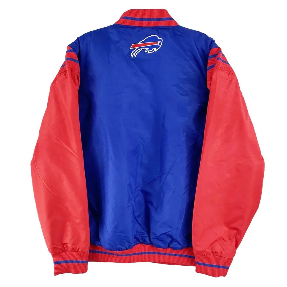 buffalo bills button up blue jacket