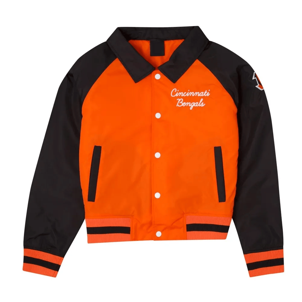 Cincinnati Bengals Throwback Orange and Black Satin Jacket
