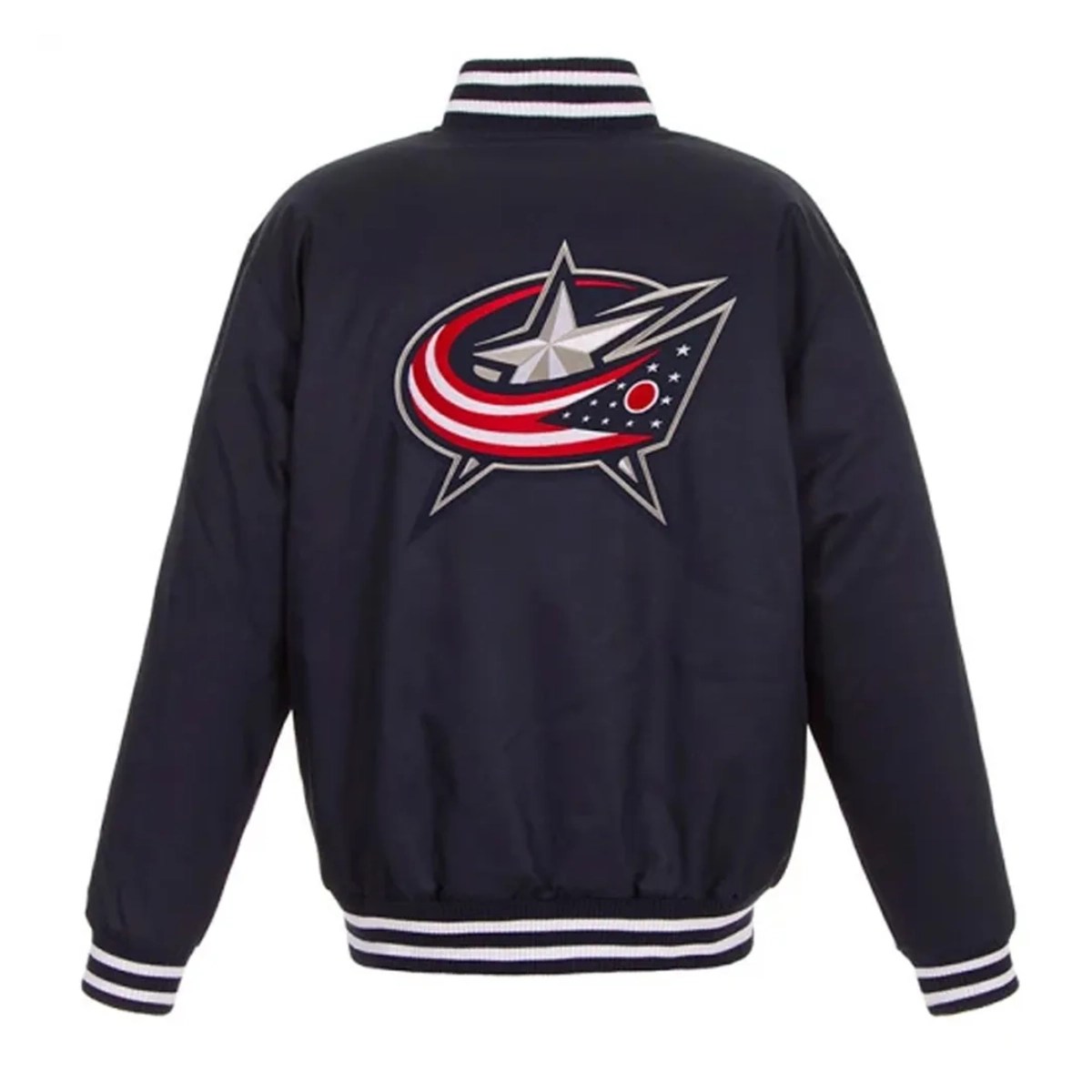 columbus blue jackets front hit polyester jacket