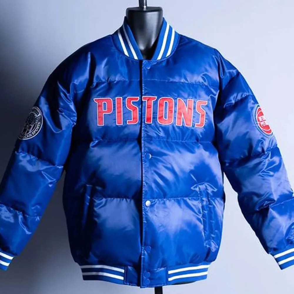 detroit pistons down bubble jacket