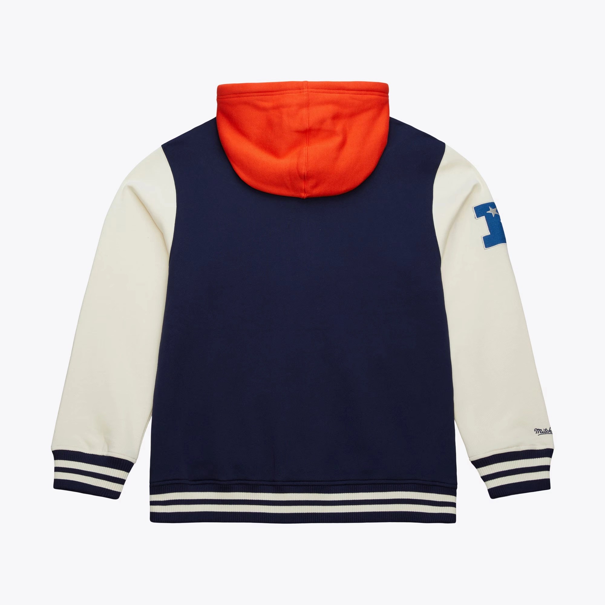 Alternative view of Chicago Bears Navy Sideline Hooded Varsity Jacket