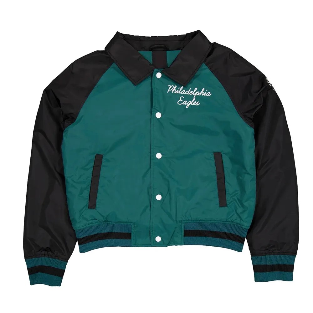 Philadelphia Eagles Throwback Satin Green Jacket