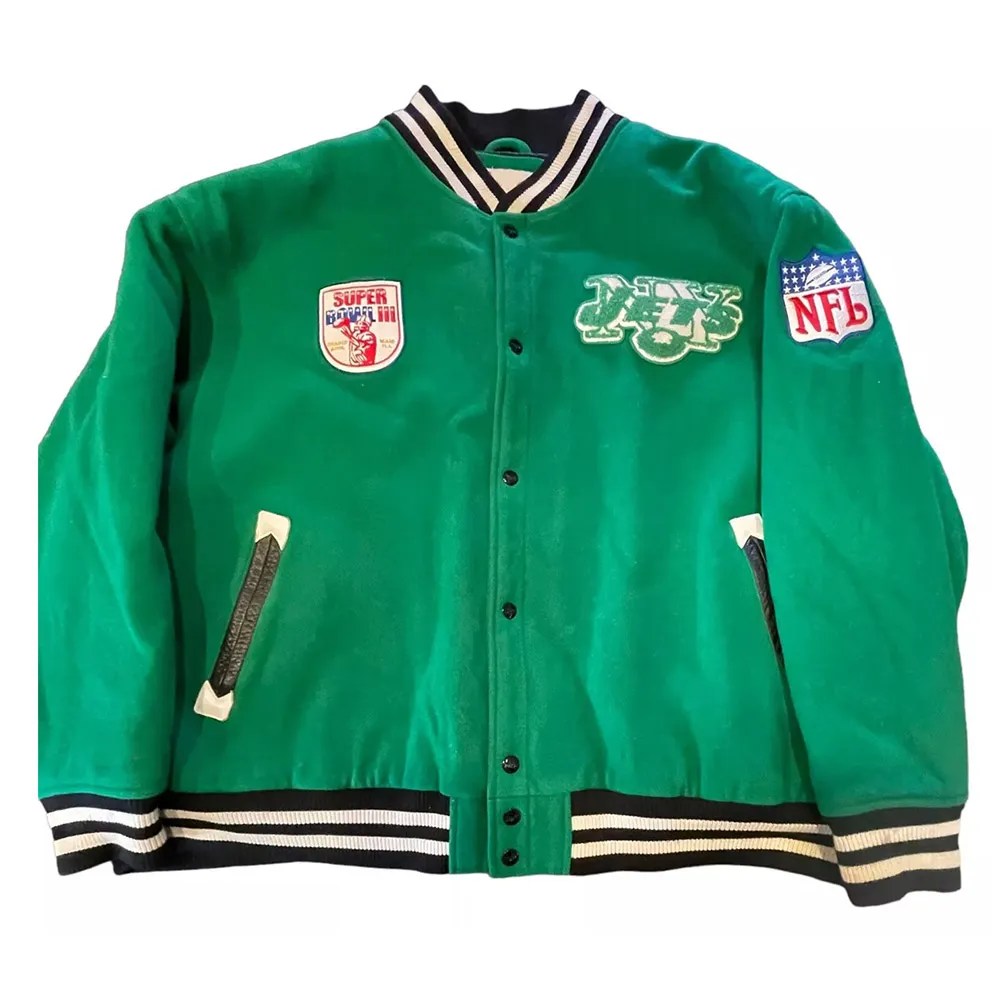 New York Jets Throwbacks Green Wool Jacket