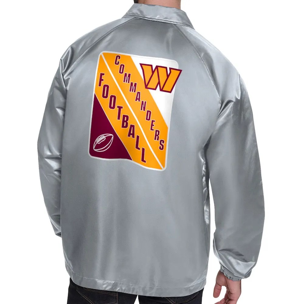 Alternative view of Washington Commanders Printed Logo Gray Coaches Jacket