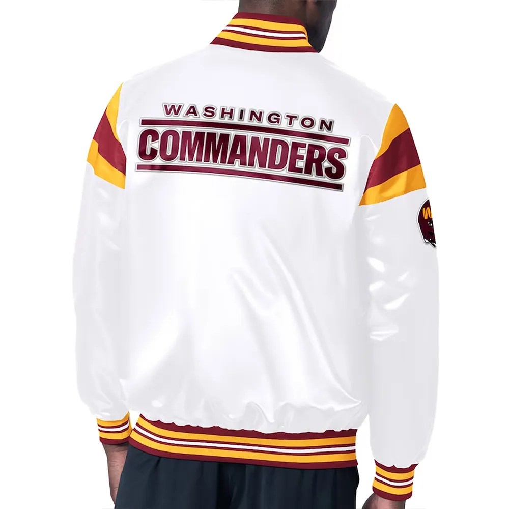Alternative view of Washington Commanders Midweight White Satin Jacket
