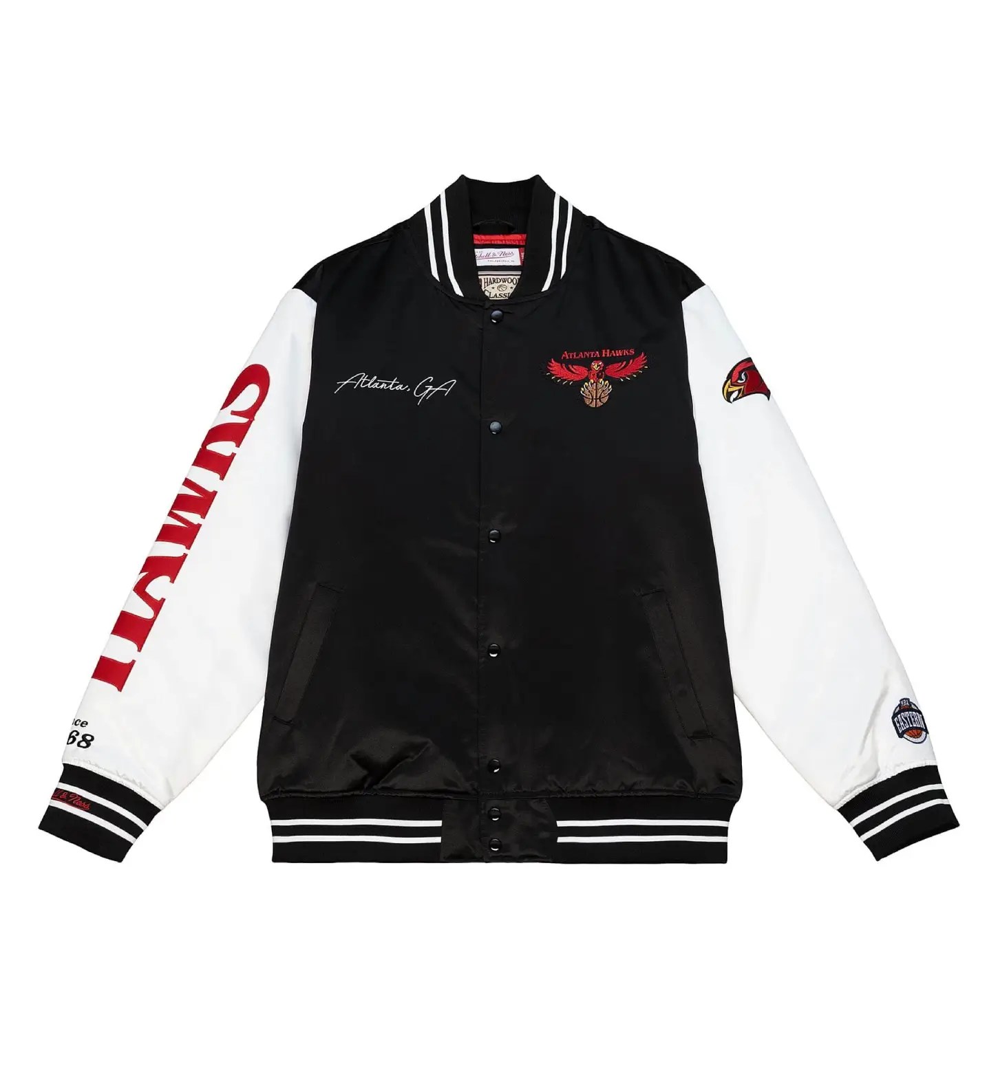 Atlanta Hawks Team Origins Satin Varsity Jacket