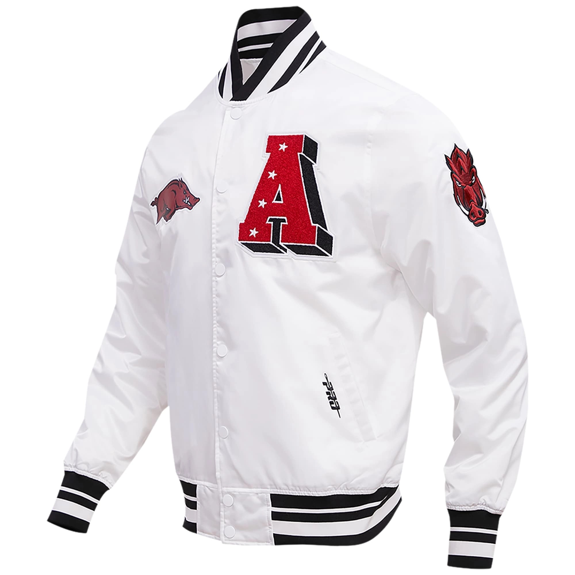 Arkansas Razorbacks Classic White Satin Jacket