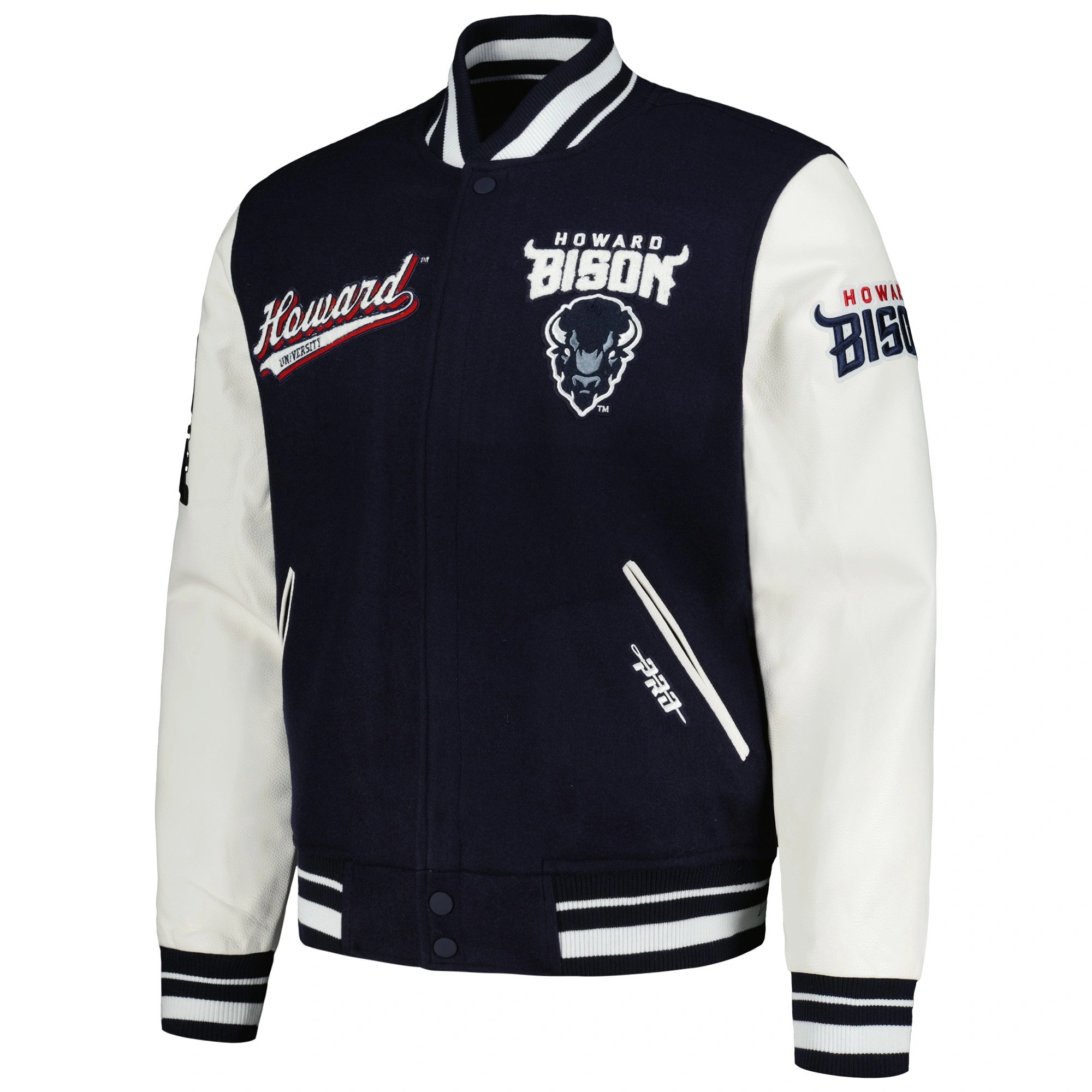 Howard Bison Script Tail Wool & Leather Jacket