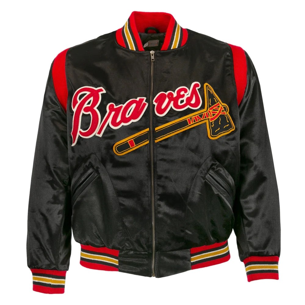 Milwaukee Braves 1957 Authentic Satin Varsity Jacket