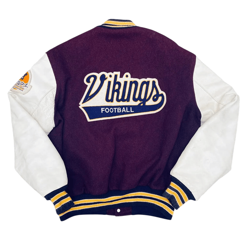 Alternative view of Minnesota Vikings 1980’s NFC Champs Patch Wool/Leather Jacket