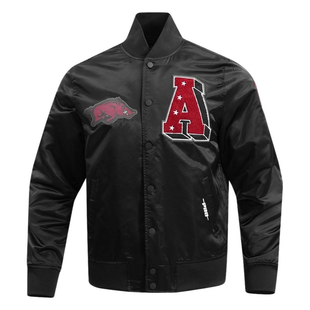 Arkansas Razorbacks Classic Black Satin Jacket