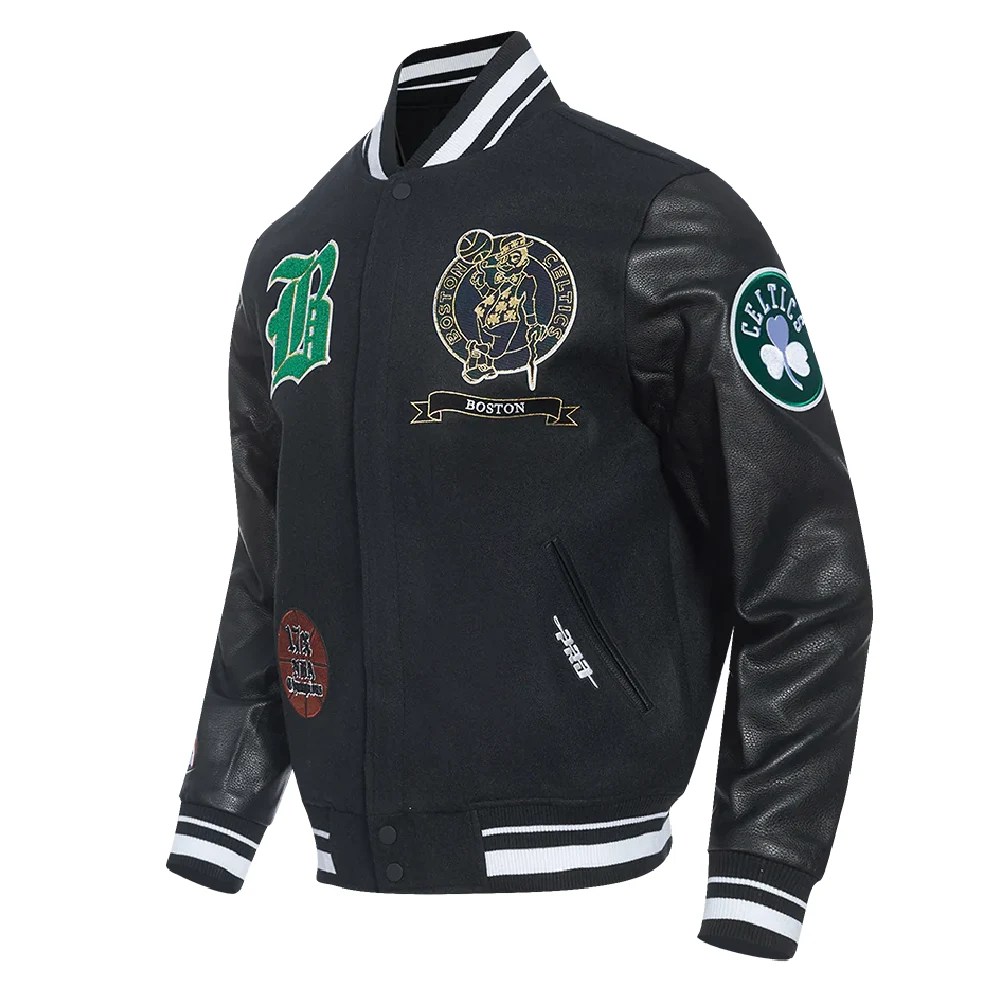 Alternative view of Boston Celtics Pro Prep Wool/Leather Varsity Jacket