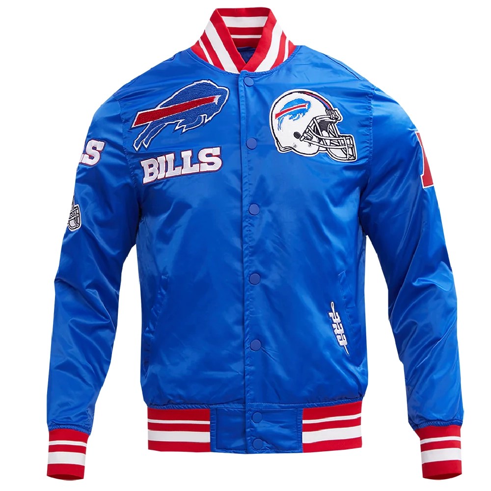 Buffalo Bills Mashup Blue Satin Varsity Jacket
