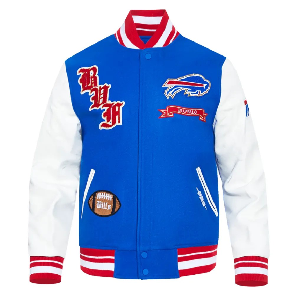 Buffalo Bills Pro Prep Wool/Leather Varsity Jacket