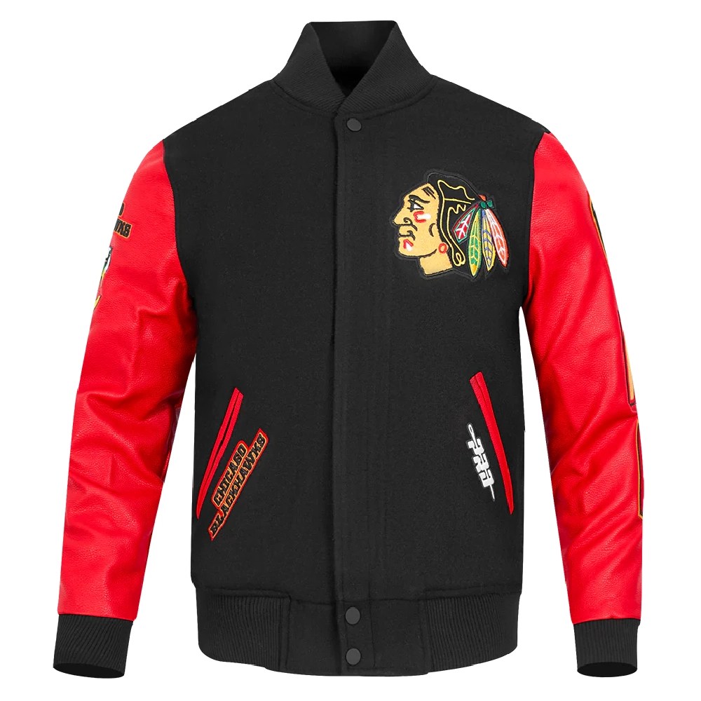 Chicago Blackhawks Classic Wool/Leather Varsity Jacket