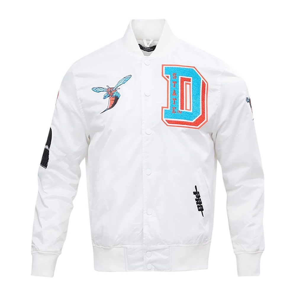 Delaware State Hornets Classic White Satin Jacket