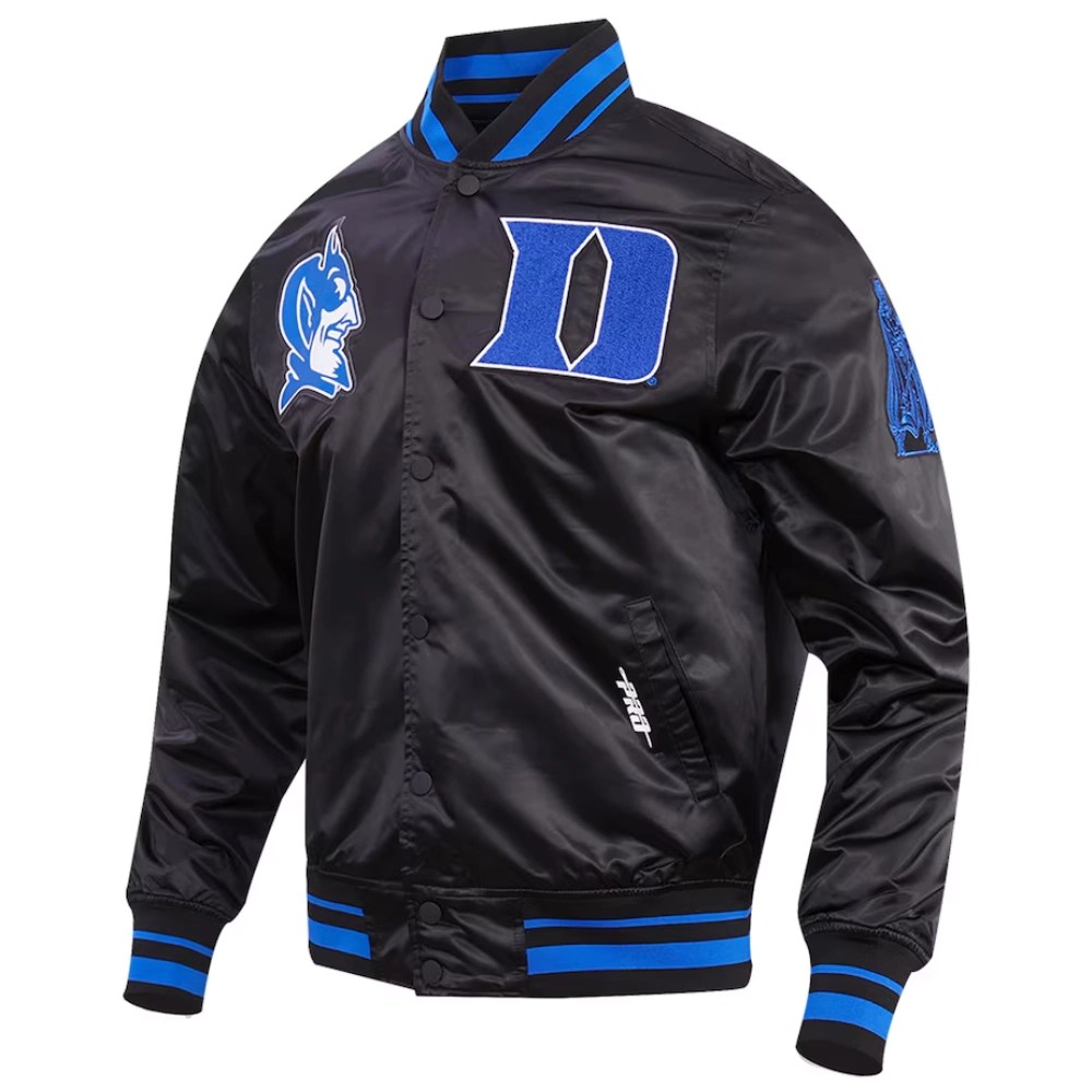 Duke Blue Devils Classic Black Satin Jacket