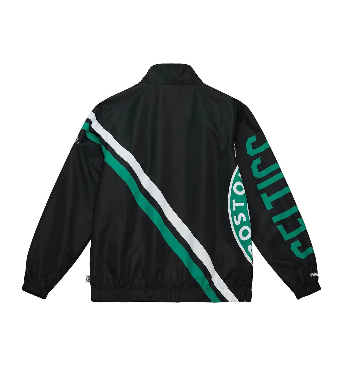 Alternative view of Boston Celtics Exploded Logo Warm-Up Black Satin Jacket