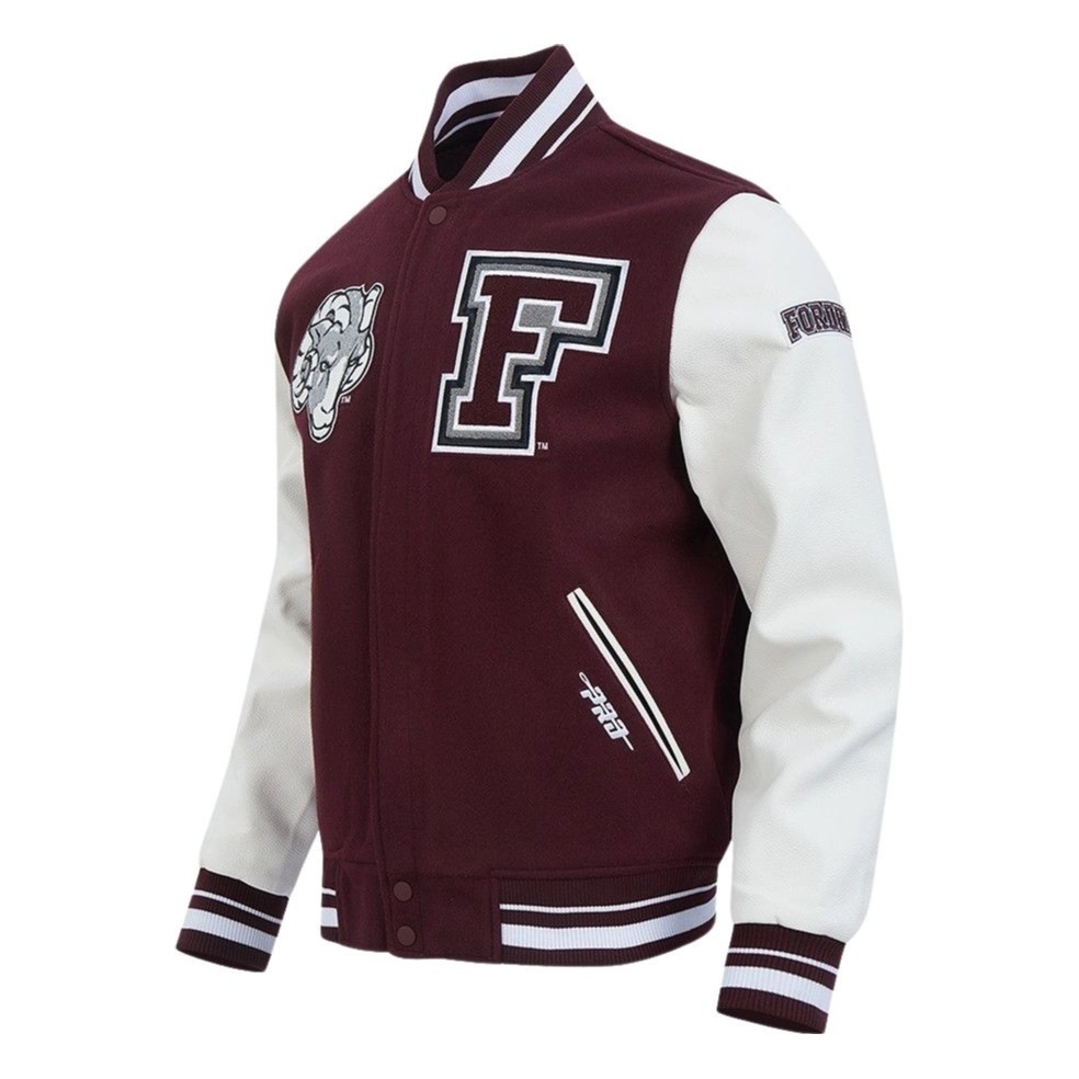 Alternative view of Fordham Rams Classic Wool & Leather Varsity Jacket