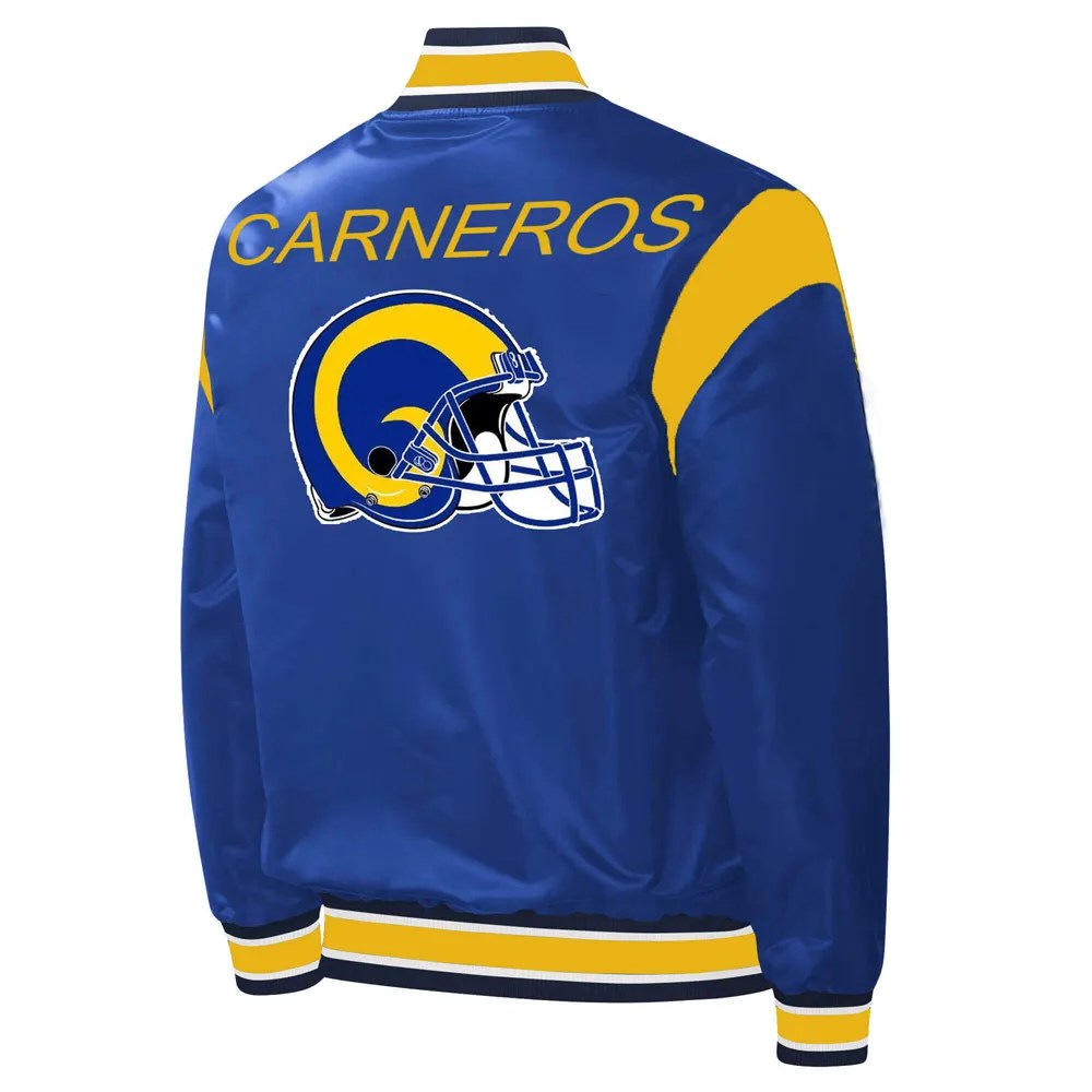Alternative view of Los Angeles Rams Carneros Blue Satin Jacket