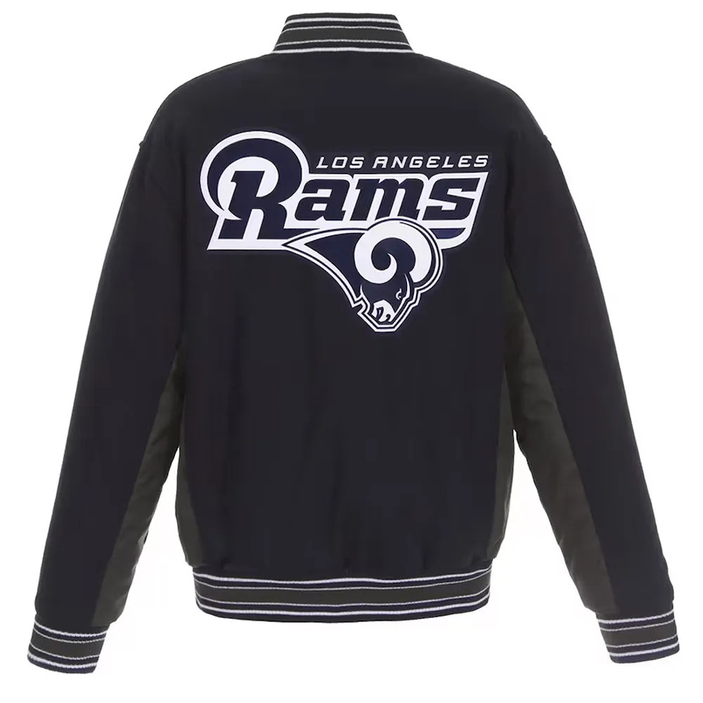 Alternative view of Los Angeles Rams Accent Navy Wool Varsity Jacket