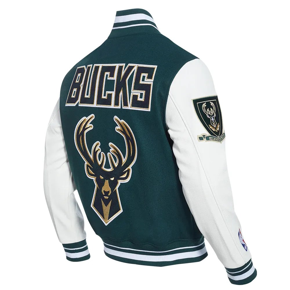 Alternative view of Milwaukee Bucks Pro Prep Wool/Leather Varsity Jacket