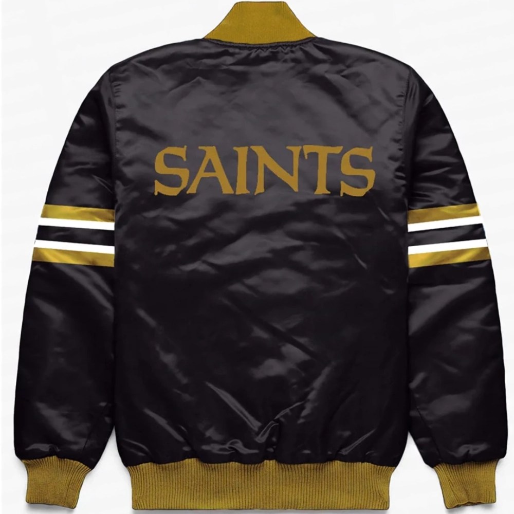 Alternative view of New Orleans Saints 90’s Black Satin Varsity Jacket