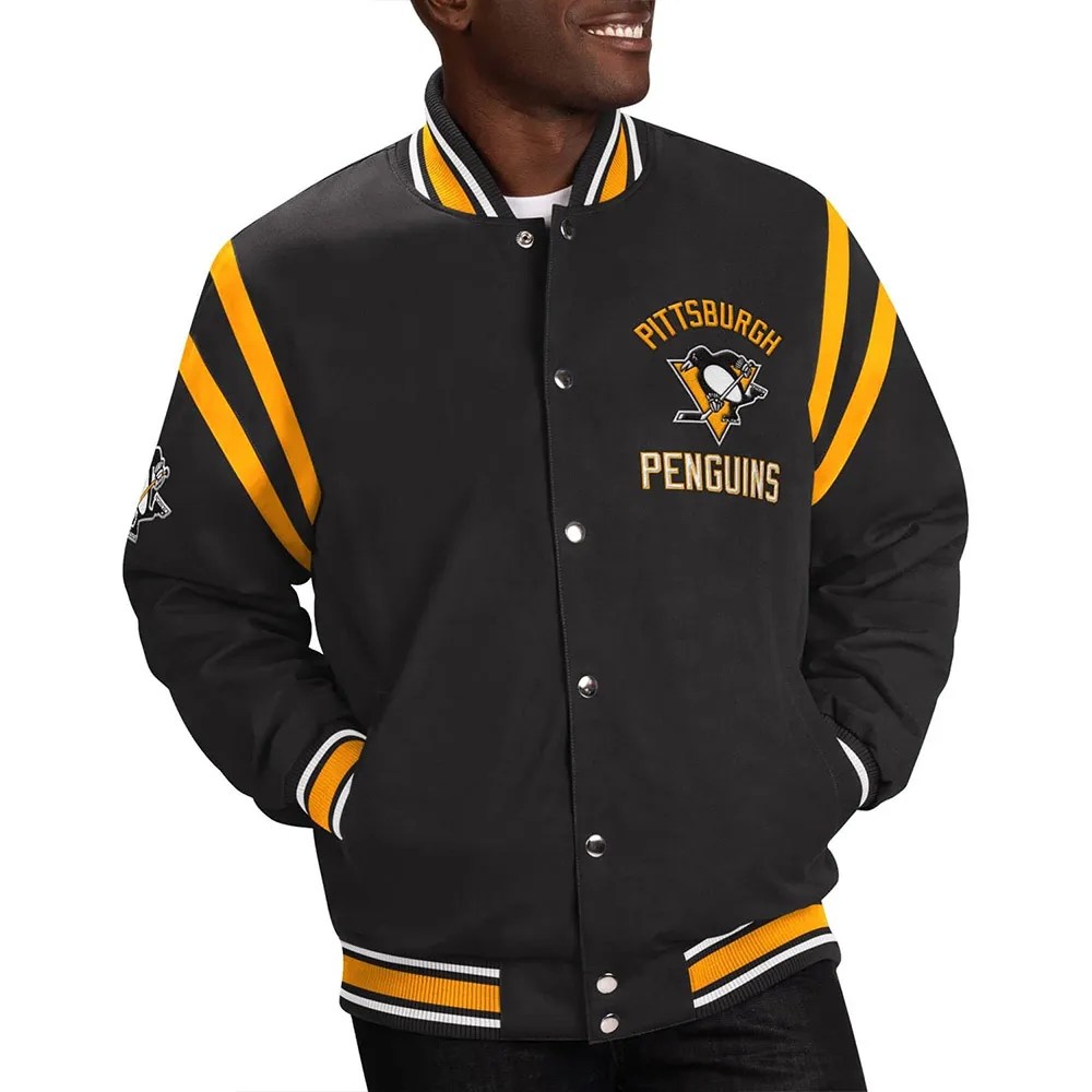 Pittsburgh Penguins Tailback Full-Snap Black Cotton Jacket