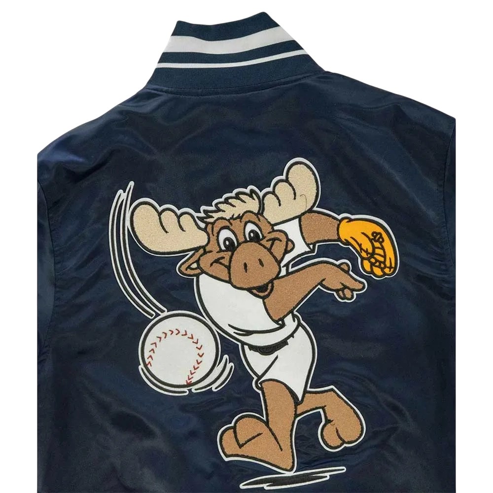 Alternative view of Seattle Mariners Throwback Navy Satin Jacket