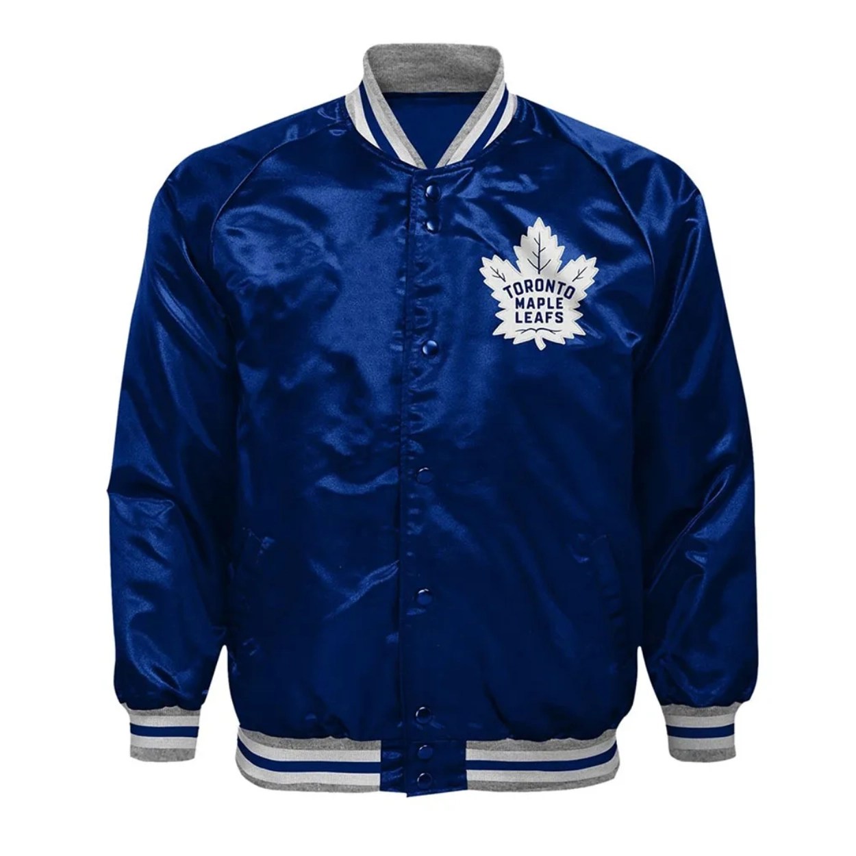 Toronto Maple Leafs Ace Defender Blue Satin Jacket
