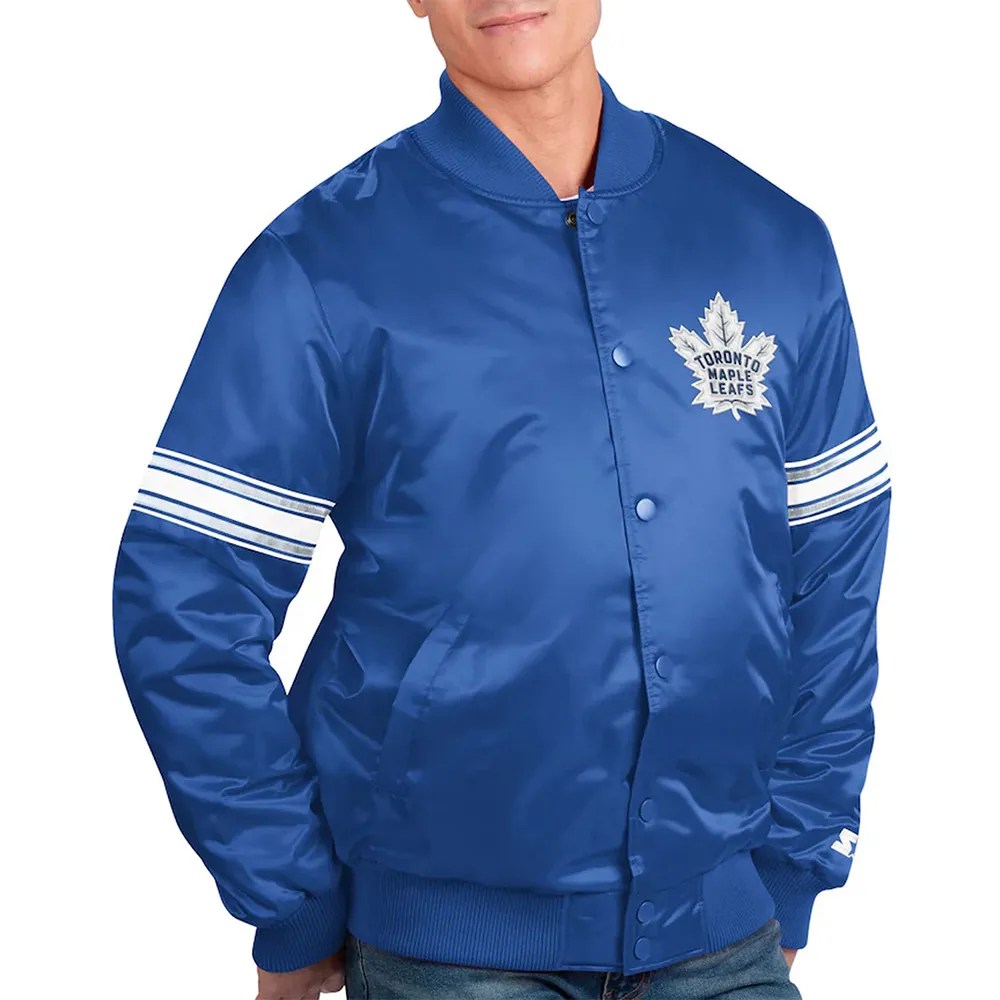 Toronto Maple Leafs Pick & Roll Blue Satin Jacket