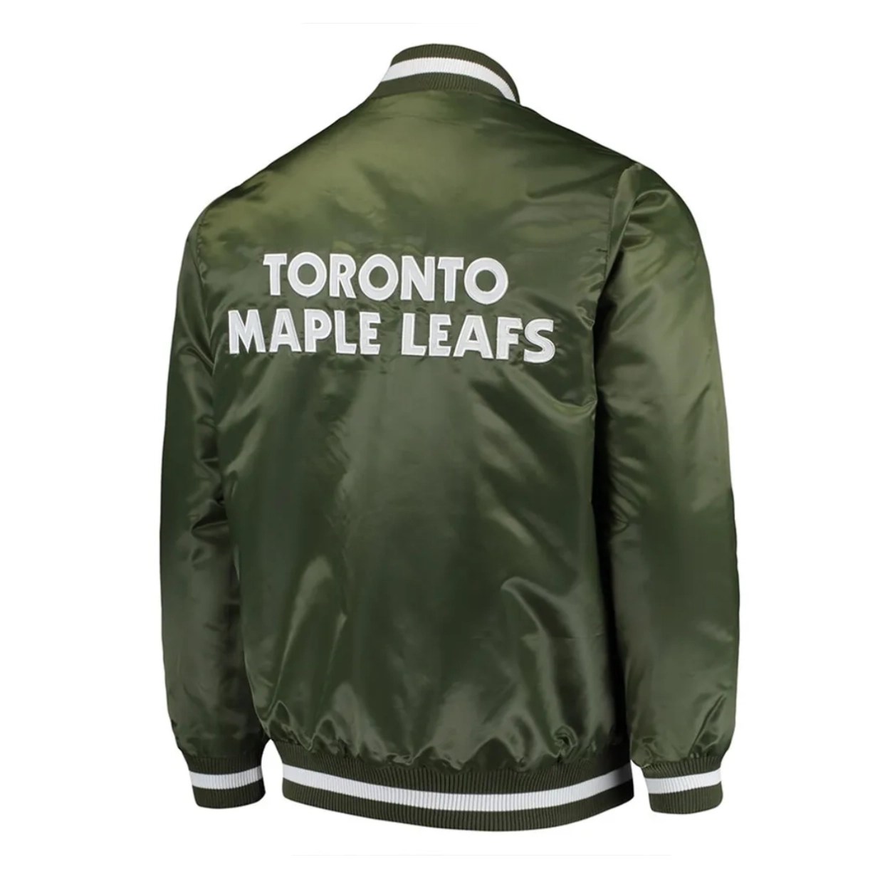 Alternative view of Toronto Maple Leafs Full-Snap Green Satin Jacket