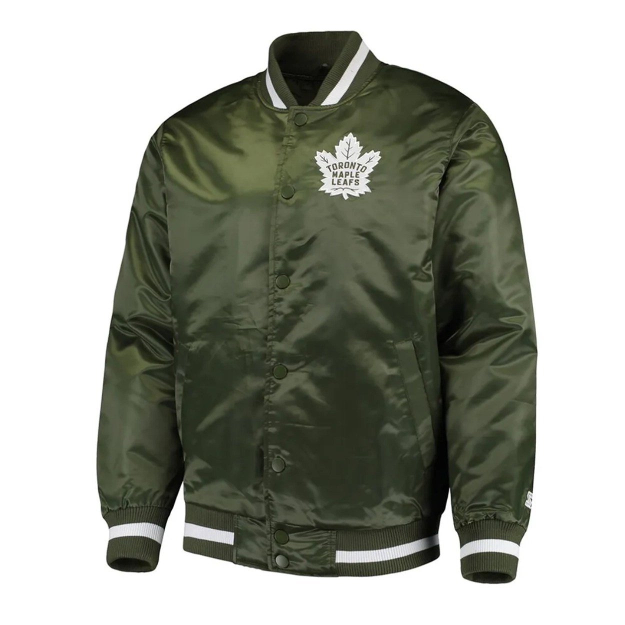 Toronto Maple Leafs Full-Snap Green Satin Jacket