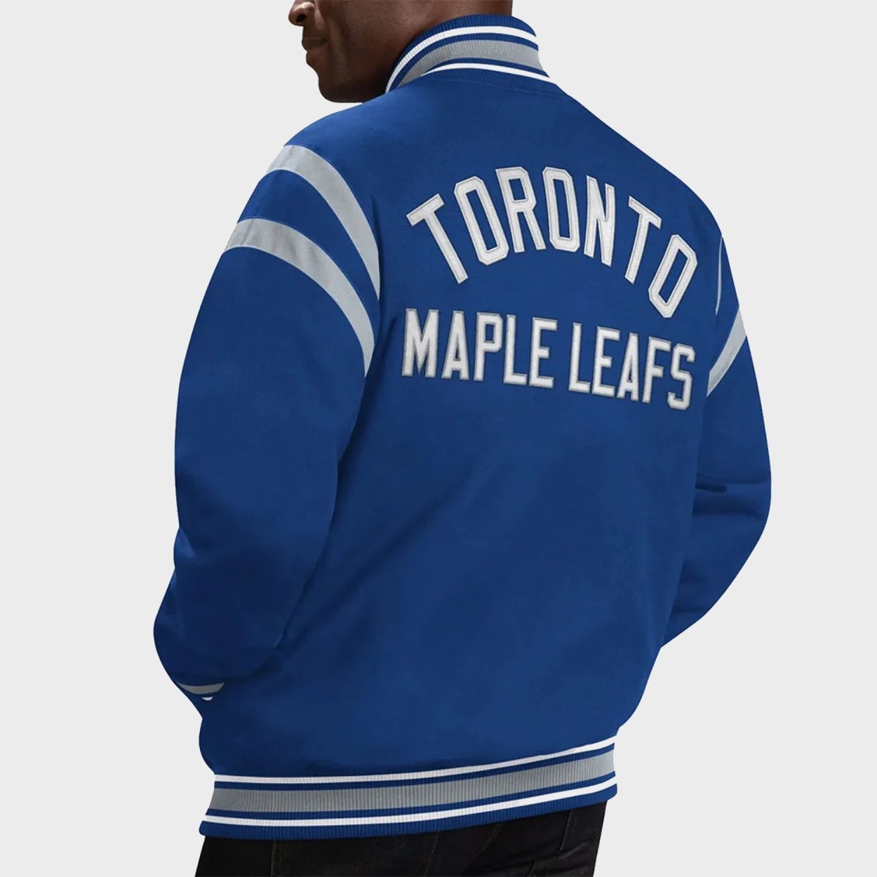 Alternative view of Toronto Maple Leafs Heavyweight Full-Snap Blue Satin Jacket