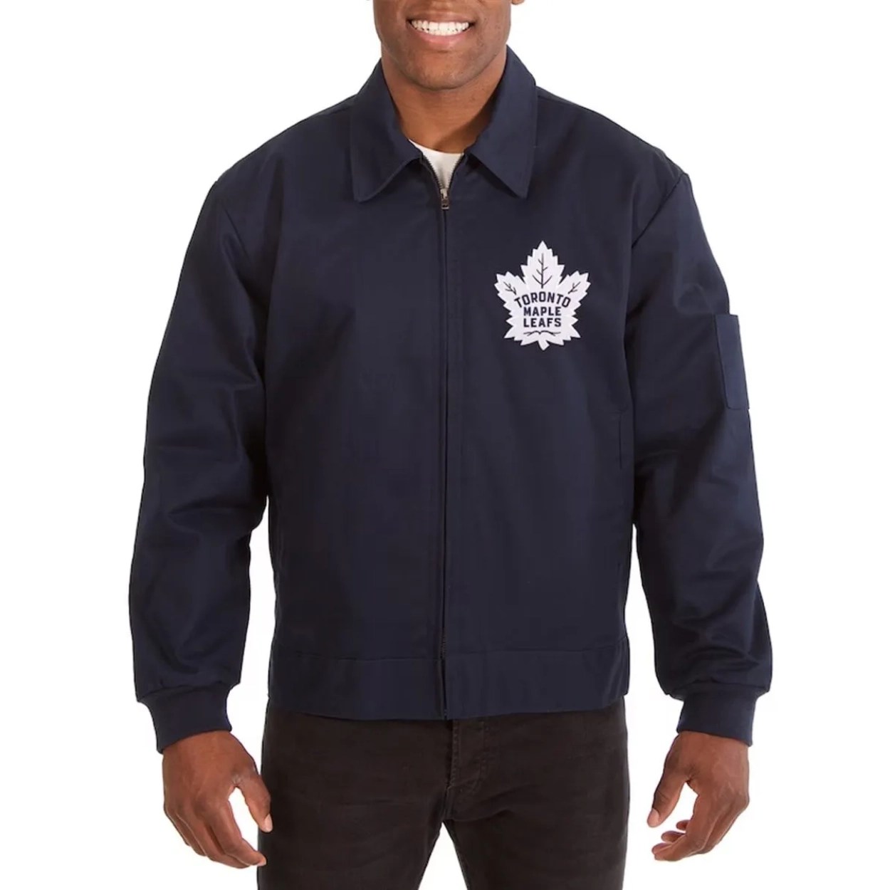 Toronto Maple Leafs Workwear Navy Cotton Bomber Jacket